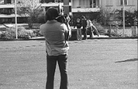 Landschaft des Schülers Oktober 1976  Filmaufnahmen des Schweizer Fernsehens zu "Landschaft des Schülers" von Ernst Eggimann Schulhaus Widmer, Langnau.