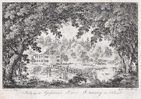 Sihlwald  Salomon Gessners Sommerwohnung im Sihlwald Stich von Koenig, Zeichnung von Meyer, um 1800