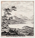 Albis  Ab dem Schnabelberg gegen Rapperschweil Umrissradierung von Johann Balthasar Bullinger, um 1770