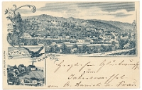 Januar  um 1900 / Lithographie Lith. P. Sauter Zuerich