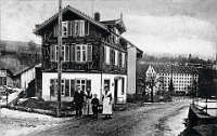 1910 Restaurant Eintracht Neue Dorfstrasse  Ehemaliges Restaurant Rivo, mit noch ungepflästerter Dorfstrasse