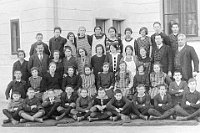 Klassenfoto Langnau 1926  1926, Peter Aliesch, Peter Aebli, Pfarrer Sieber, Sek. Wolfgraben