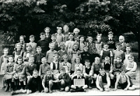 Klassenfoto Langnau 1948  4.6.1948, Hermann Riedweg, Unterstufe Altes Schulhaus