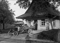 Langnau  Milchhütte Albis mit Hässig-Auto, um 1920