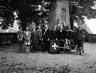 Langnau  1924 / Ferienschülerwanderung, Zwinglidenkmal Kappel